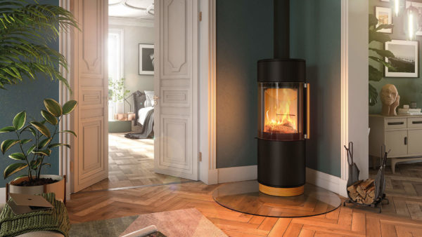 Poêle à bois Passo XS Style de la marque Spartherm dans un salon