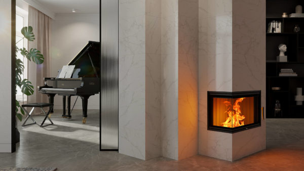 Foyer à bois Varia 2L 62 de la marque Spartherm dans un salon